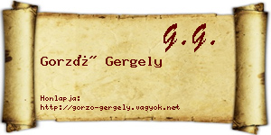 Gorzó Gergely névjegykártya